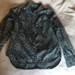 Floral Demin Button Up Blouse